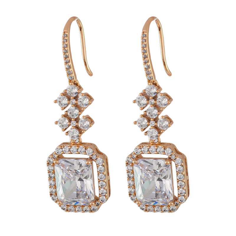 گوشواره زنانه ژوپینگ مدل جواهری کد AAC1071