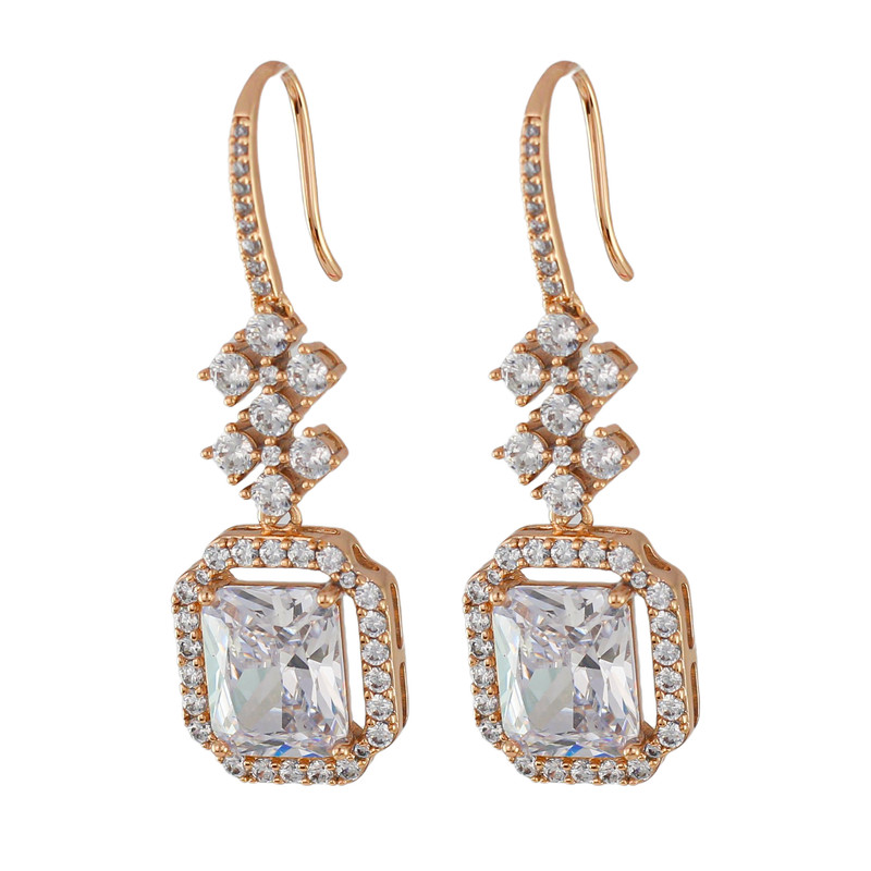 گوشواره زنانه ژوپینگ مدل جواهری کد AAC1071