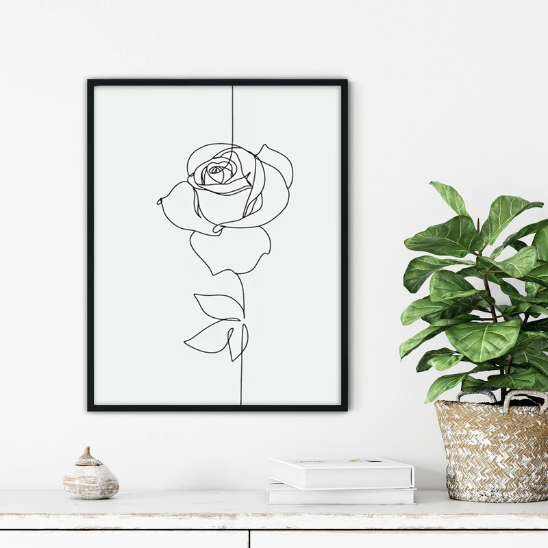 تابلو آتریسا طرح لاین آرت مدرن مدل ATFL133 فریم مشکی