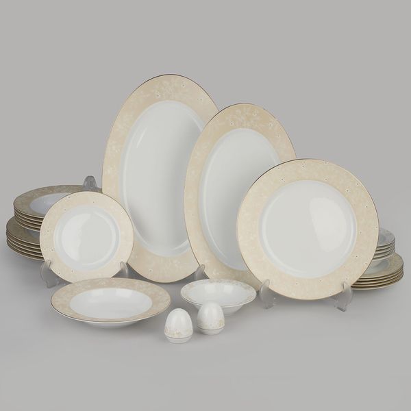    سرویس غذاخوری 28 پارچه چینی زرین ایران مدل ایتالیا اف گلدن رز کد 0128 درجه عالی