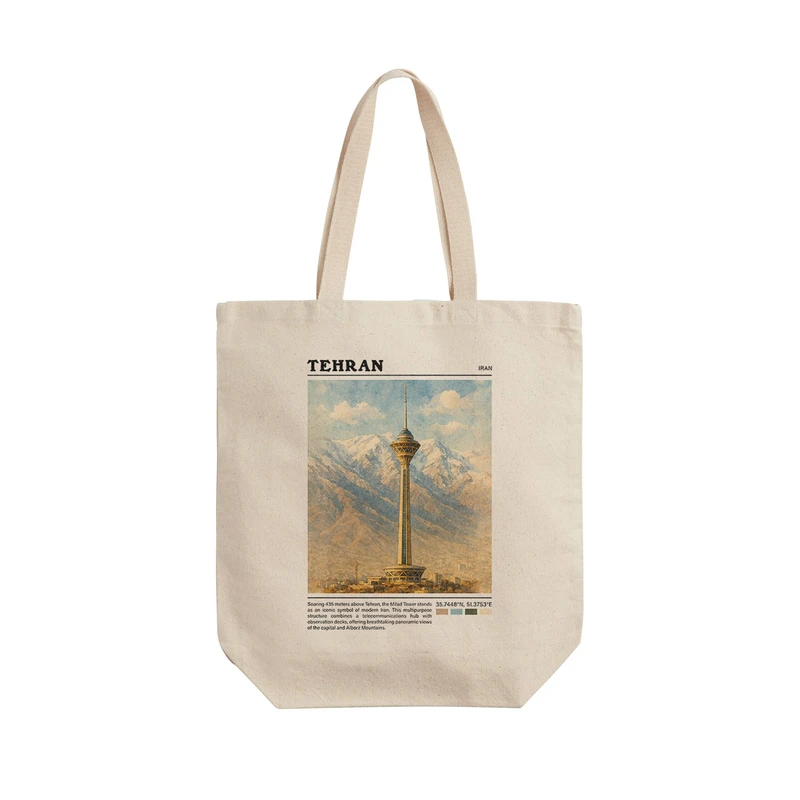 ساک خرید ترمه طراحان ایده مدل برج میلاد تهران کد map0807 - L