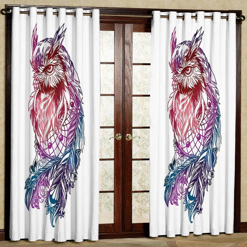 پرده مدل جغد مخمل پانچی کد 2030 سایز 200x140 سانتی متر