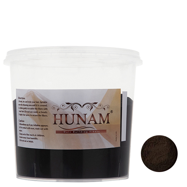پودر پرپشت کننده مو هونام کد 03 وزن 200 گرم رنگ قهوه‌ای متوسط 