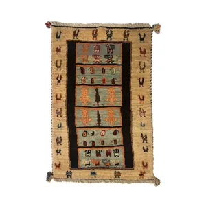 گبه دستباف 0.5 متری مدل بافت قشقای شیراز کد NKP-sgp49