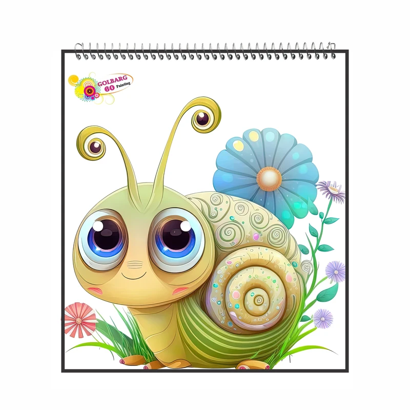 دفتر نقاشی 60 برگ گلبرگ مدل حلزون کارتونی کد 1446