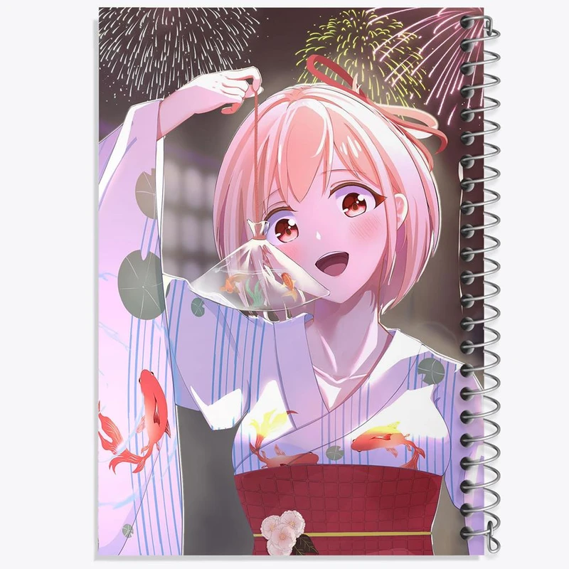 دفتر مشق 50 برگ خندالو مدل چیساتو انیمه لیکوریس ریکویل Lycoris Recoil کد 23024