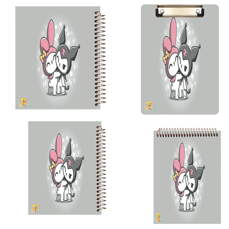 دفتر 100 برگ بانیبو مدل کرومی کد 2715 به همراه تخته شاسی بسته 4 عددی