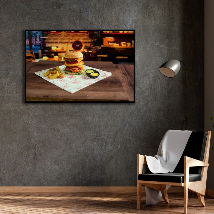 تابلو بکلیت طرح همبرگر مدل B-D2165 فریم مشکی