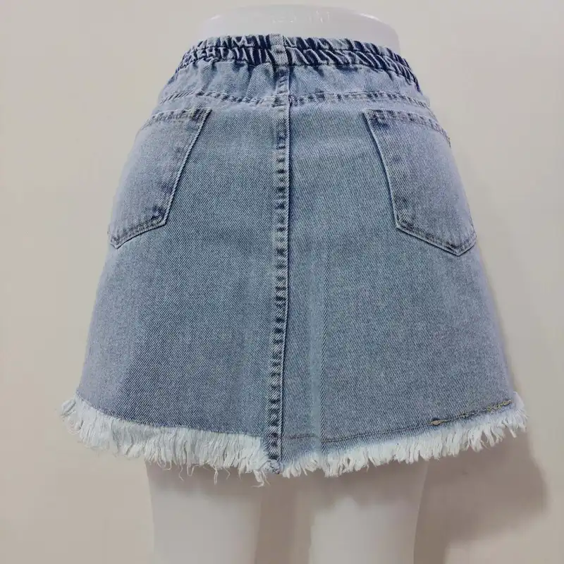 دامن خمره‌ای زنانه مدل جین پایین ریش کد 01