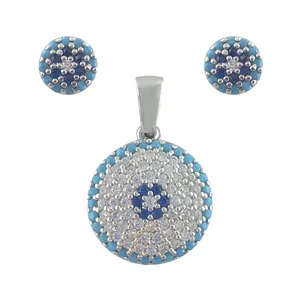 نیم ست نقره زنانه ملک زیور مدل چشم زخم کد 603