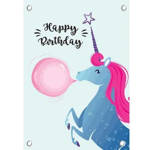 بنر تولد طرح اسب تک شاخ کد 03