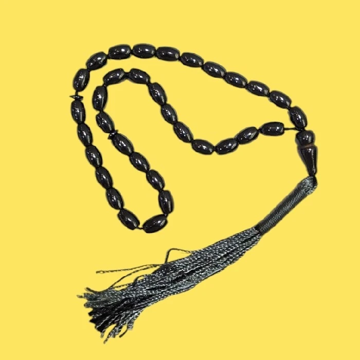 تسبیح نقره  نقره جات بافندگان مدل حدید گندمی کد 280