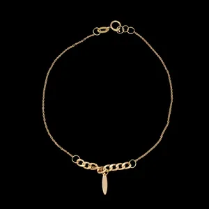 دستبند زنجیری طلا 18 عیار زنانه ناریا مدل پر