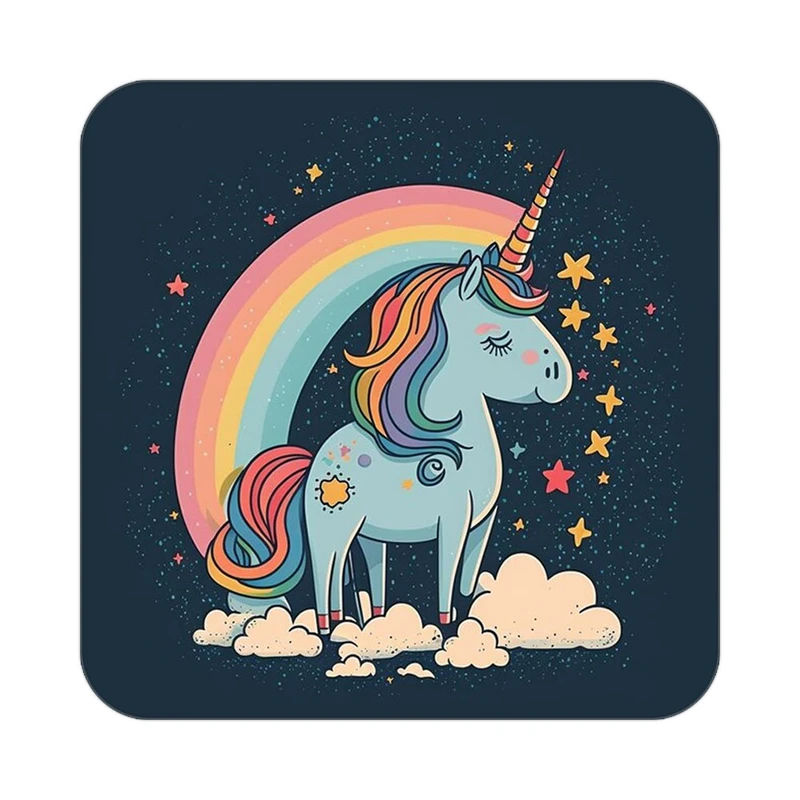 زیر لیوانی کاکتی طرح اسب تک شاخ و یونیکورن مدل mp31495