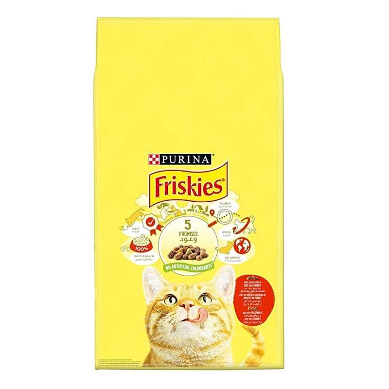 غذای خشک گربه بالغ فریسکیز مدل گوشت گاو و مرغ به همراه سبزیجات وزن 1700گرم