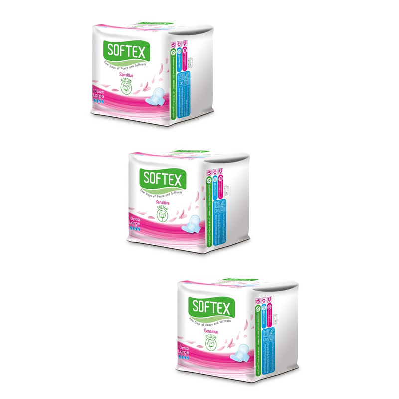نوار بهداشتی سافتکس مدل Sensitive بسته 3 عددی