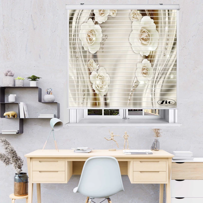 پرده زبرا زیو مدل سیلوئت 3D1276 سایز 150x150 سانتی متر