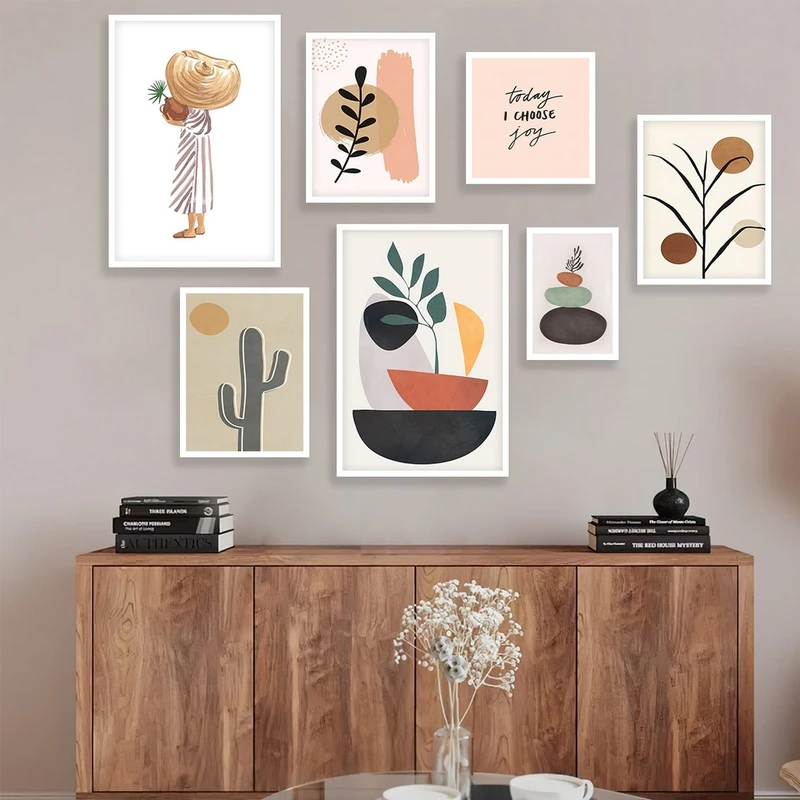 تابلو بکلیت طرح نقاشی مدرن مدل شاین اکلیلی W-962 مجموعه 7 عددی