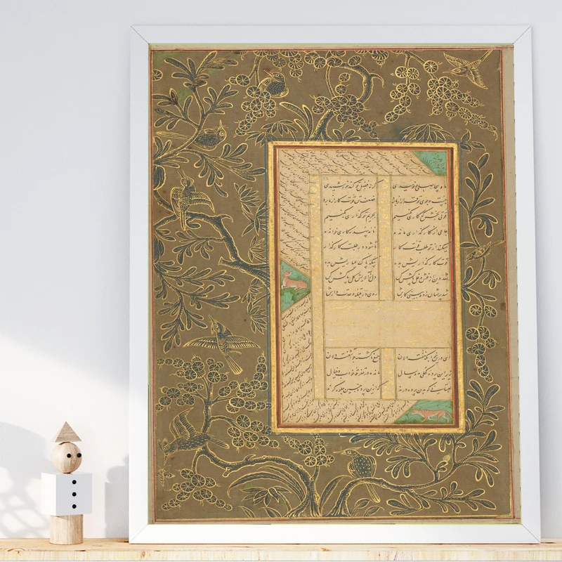 تابلو طرح نگاره‌ای از طبیعت مدل G00174 فریم سفید