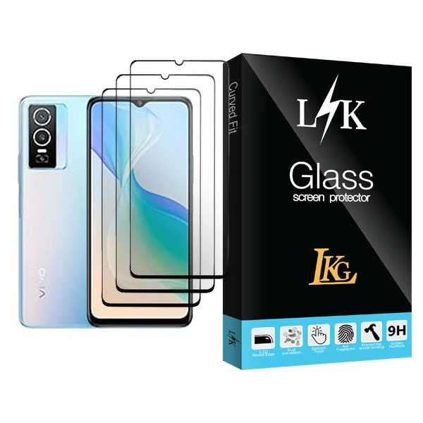 محافظ صفحه نمایش سرامیکی ال کا جی مدل LK Glass3 مناسب برای گوشی موبایل ویوو Y76 5G بسته سه عددی