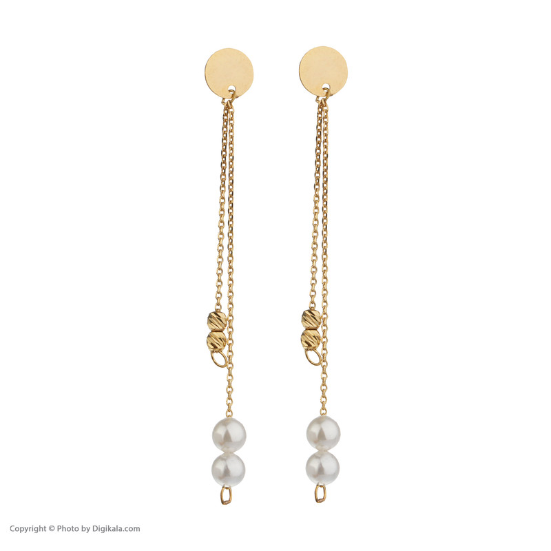 گوشواره طلا 18 عیار زنانه مایا ماهک مدل ME1012 طرح مروارید و گوی