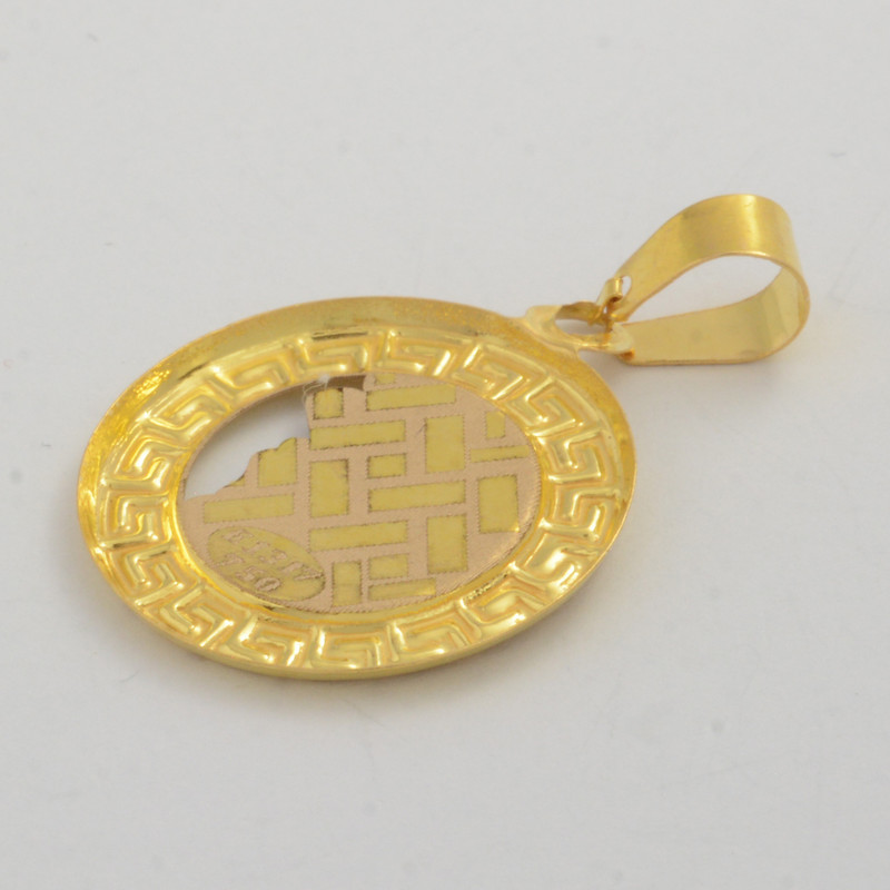 آویز گردنبند طلا کم اجرت 18 عیار زنانه طلای مستجابی طرح وان یکاد کد E1317