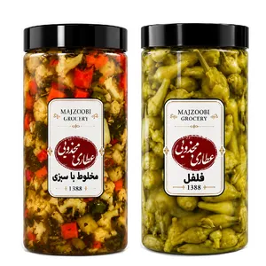 ترشی فلفل و ترشی مخلوط با سبزی مجذوبی - 1500 گرم بسته 2 عددی