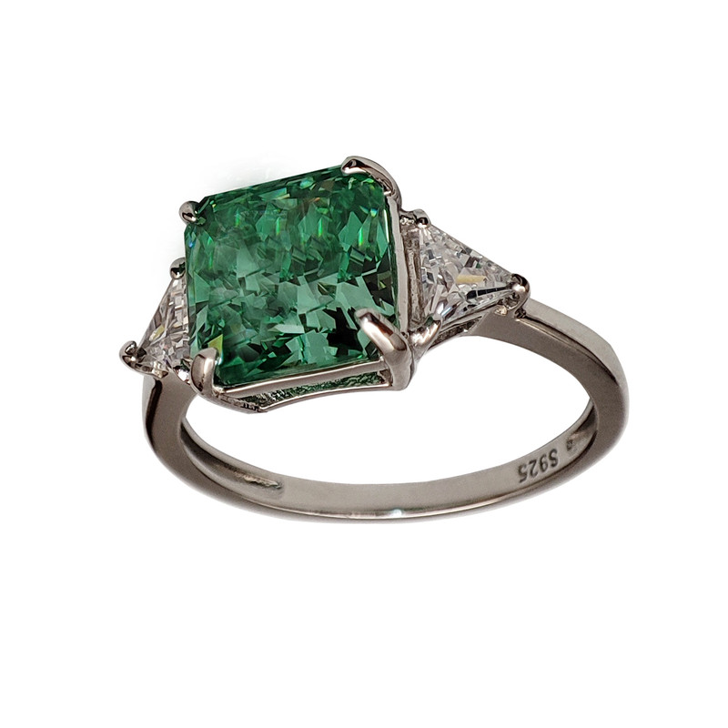 انگشتر نقره زمرد تورمالین زنانه کد 105