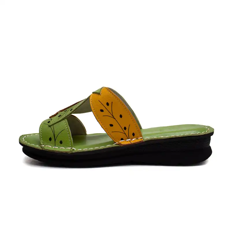 دمپایی زنانه مدل یاپراق رنگ سبز