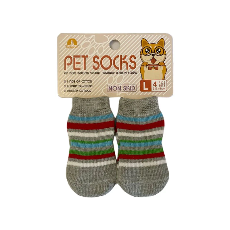 جوراب سگ و گربه مدل NON-Skid-L سایز L بسته 4 عددی