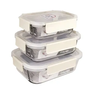 ظرف نگهدارنده پرفکت هوم مدل Rectangle مجموعه 3 عددی
