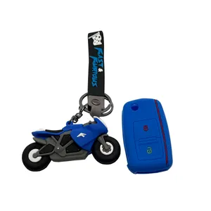 کاور ریموت و سوئیچ خودرو ام آر جی مدل A1096 طرح سیلیکون مناسب برای پژو 405 به همراه آویز موتوری