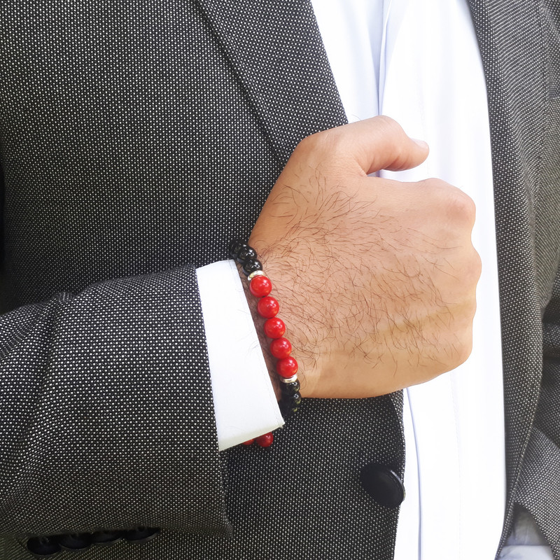 دستبند نقره پرمون مدل مرجان