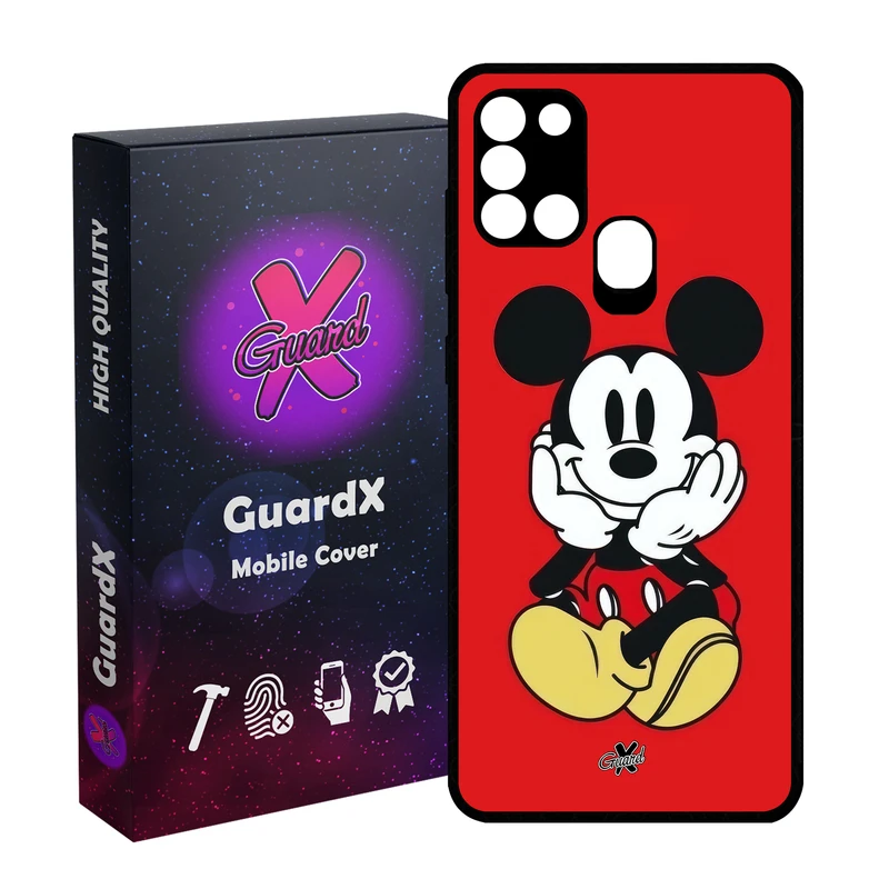 کاور گارد ایکس طرح میکی موس مدل Glass10627 مناسب برای گوشی موبایل سامسونگ Galaxy A21s