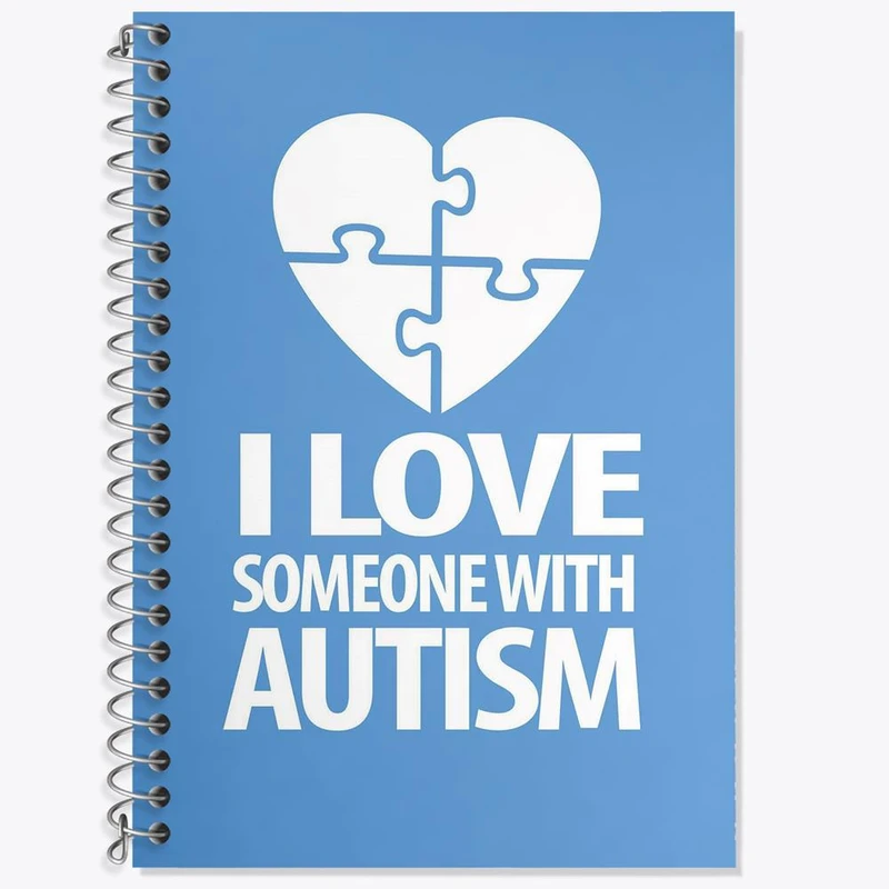 دفتر زبان 50 برگ خندالو مدل سه خط طرح اتیسم Autism کد 26725