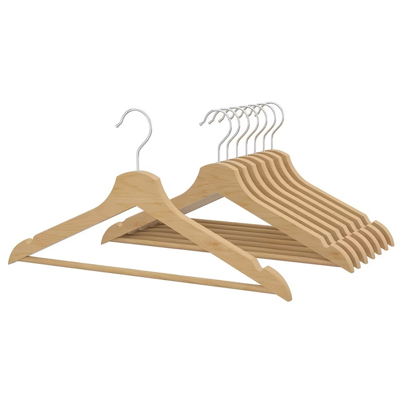 چوب لباسی ایکیا مدل wooden بسته 8 عددی