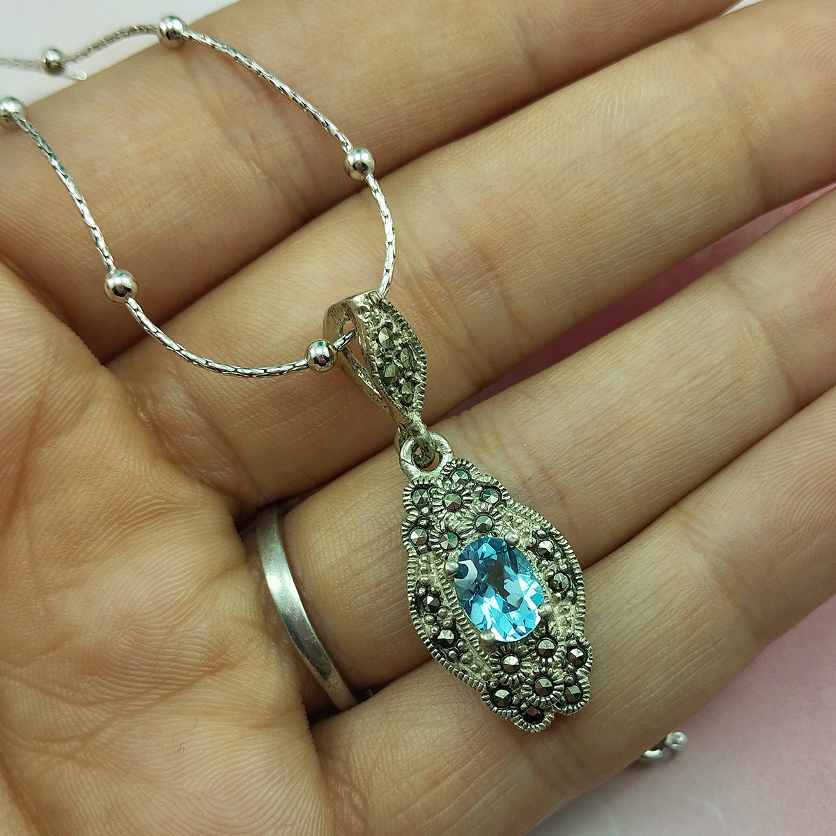 نیم ست نقره زنانه سلین کالا مدل توپاز کد 118