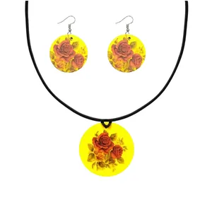 نیم ست زنانه مدل چوبی گل رز