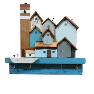 جاکلیدی دیواری چوبی مدل دهکده فانتزی کد 5338z