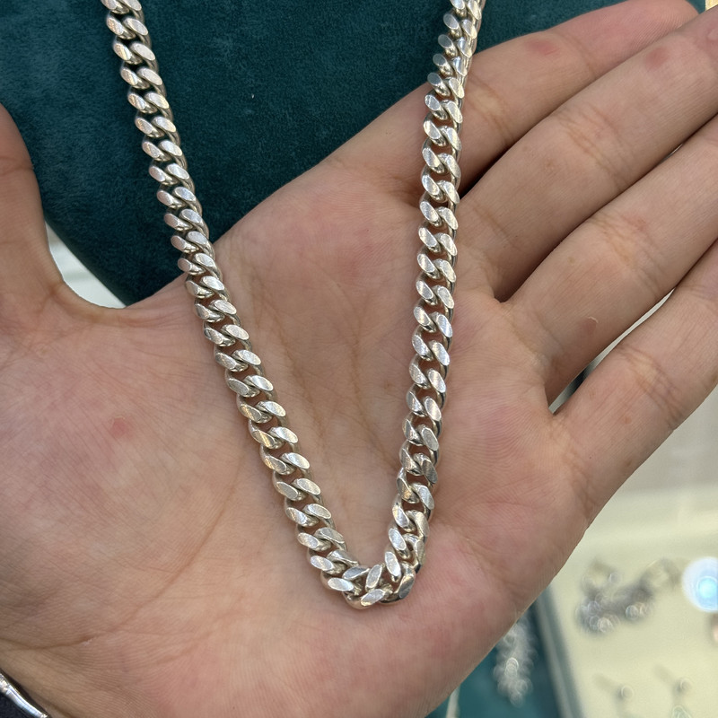 زنجیر نقره مردانه مدل 3 قفله کد 032-423