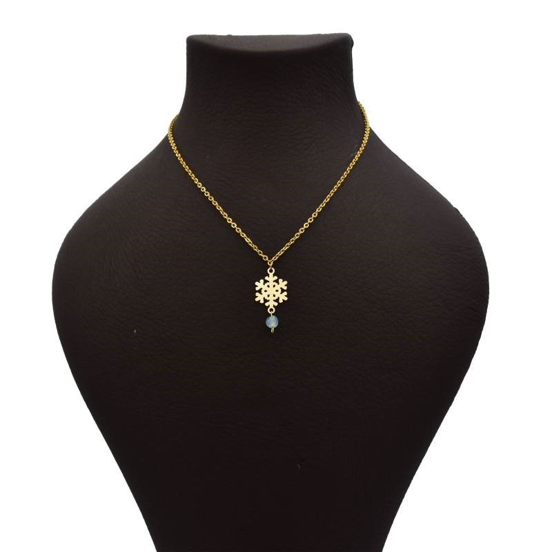 گردنبند طلا 18 عیار زنانه قیراط طرح دونه برف کد GH5280