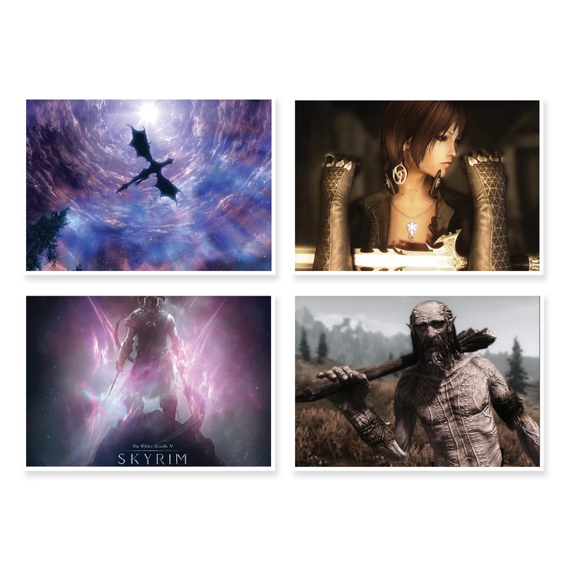 پوستر طرح بازی Skyrim کد A-1676 مجموعه 4 عددی