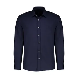 پیراهن آستین بلند مردانه پاتن جامه مدل کلاسیک 102821010318539 رنگ سرمه ای 