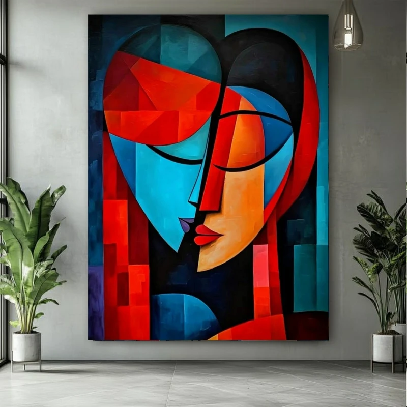 پوستر طرح کوبیسم مدل عاشقانه کد BK24854