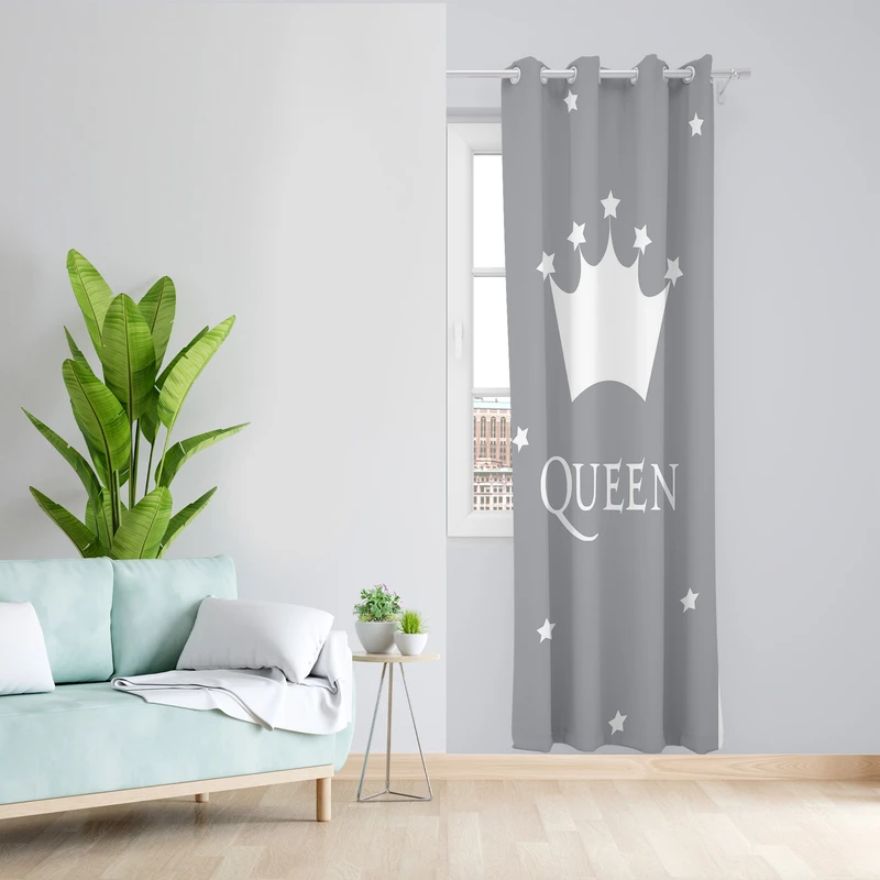 پرده طرح تاج مدل مخمل پانچی کد L 1063 Z سایز 140x200 سانتی متر