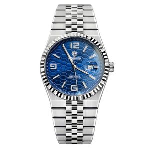 ساعت مچی عقربه‌ای کوارتز مردانه بین باند مدل کلاسیک اسپرت دی جاست بند استیل صفحه طرحدار کد BN3