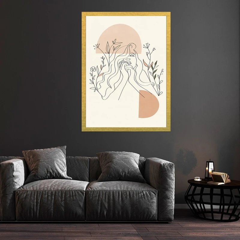 تابلو بکلیت طرح نقاشی مینیمال دخترانه مدل قاب شاسی T-S9934