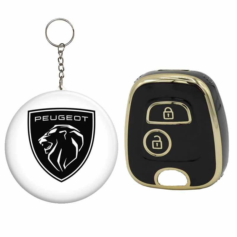 کاور ریموت و سوئیچ خودرو قطعه سازان کبیر مدل COV-207LIONBLC-3010187 مناسب برای پژو 207 به همراه جاسوئیچی