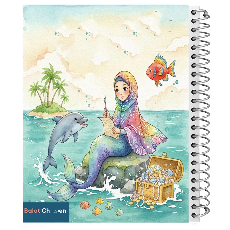 دفتر نقاشی 60 برگ بلوط چین مدل پری دریایی کد A4-N60-PRI913