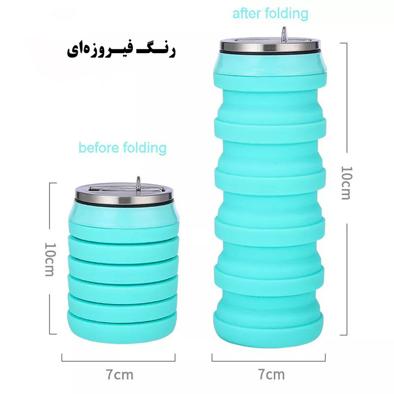 قمقمه مدل سیلیکونی درب فلزی new10 گنجایش 0.5 لیتر